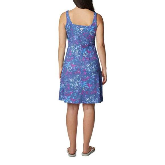 Columbia Womens red white blue floral omni freeze golf performance midi dress M - Picture 4 of 9